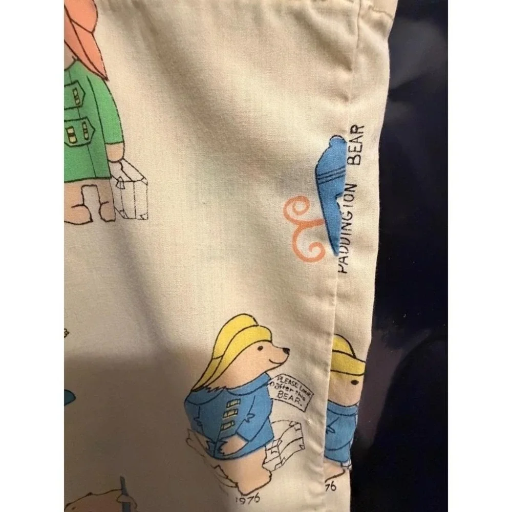 Vintage 1976 Eden Paddington Bear Pillowcase Yellow Graphic Print Kids Bedding‎